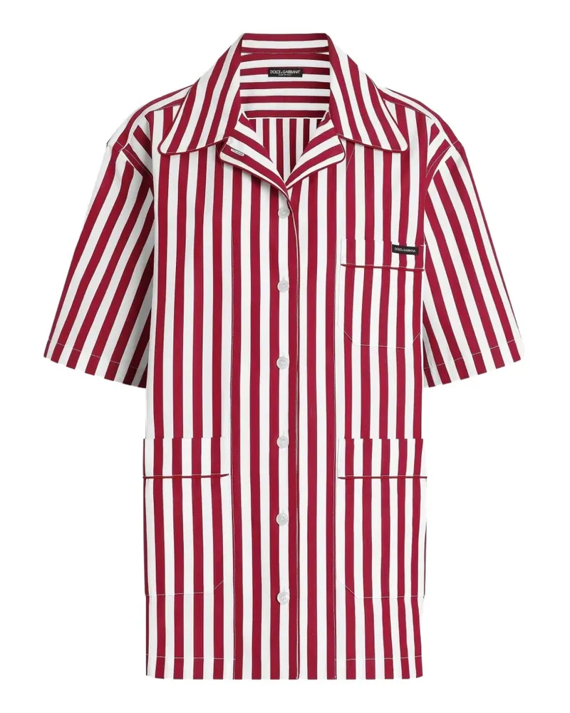 Dolce & Gabbana Gestreiftes Hemd mit Brusttasche - Rot Rot
