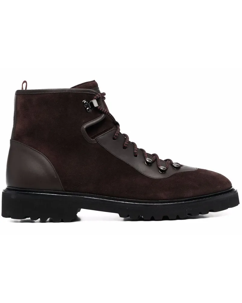 Bally Schnürstiefel aus Wildleder Braun