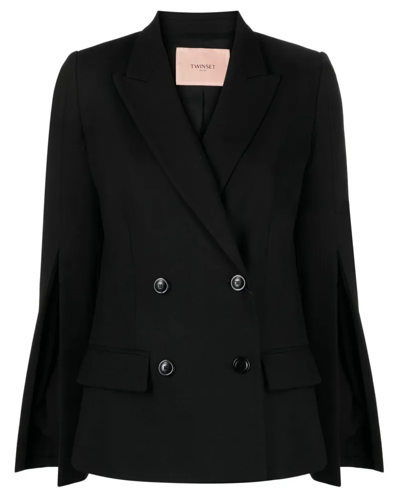 Twin-Set Doppelreihiger Blazer Schwarz