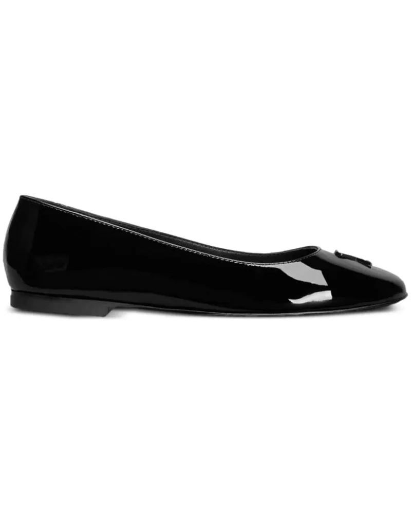AMI Paris Ballerinas mit Logo-Prägung - Schwarz Schwarz