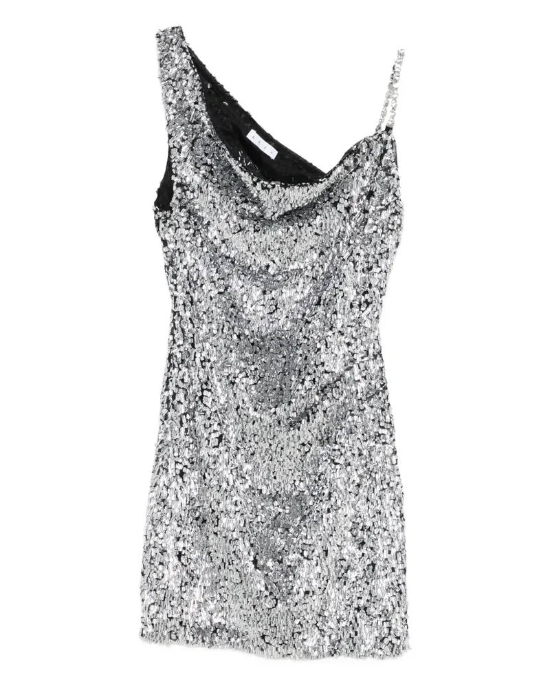 Area Einschultriges Kleid mit Pailletten - Silber Silber