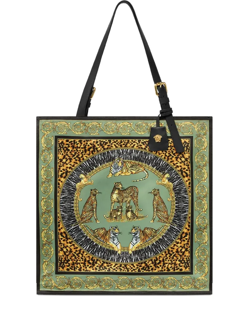 Versace Tote Bag mit Animal-Print - Grün Grün