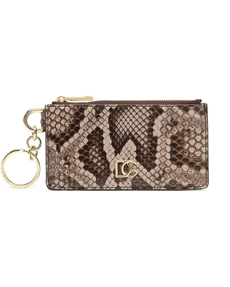 Dolce & Gabbana Portemonnaie aus Schlangenleder - Nude Nude