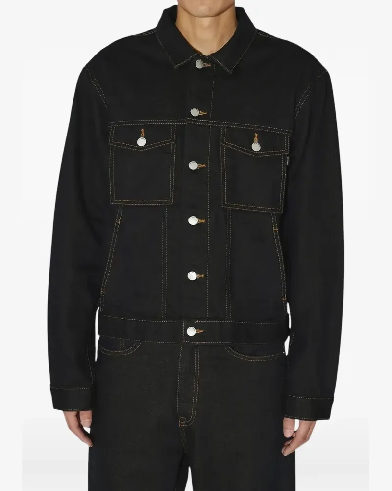 Dr. Denim Jeansmakers Corey contrast-stitch denim jacket - Schwarz Schwarz
