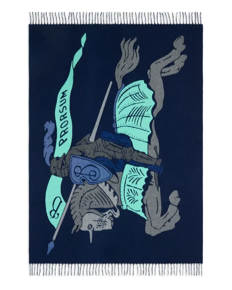 Burberry EKD Decke mit Ritteremblem (190cm x 140cm) - Blau Blau