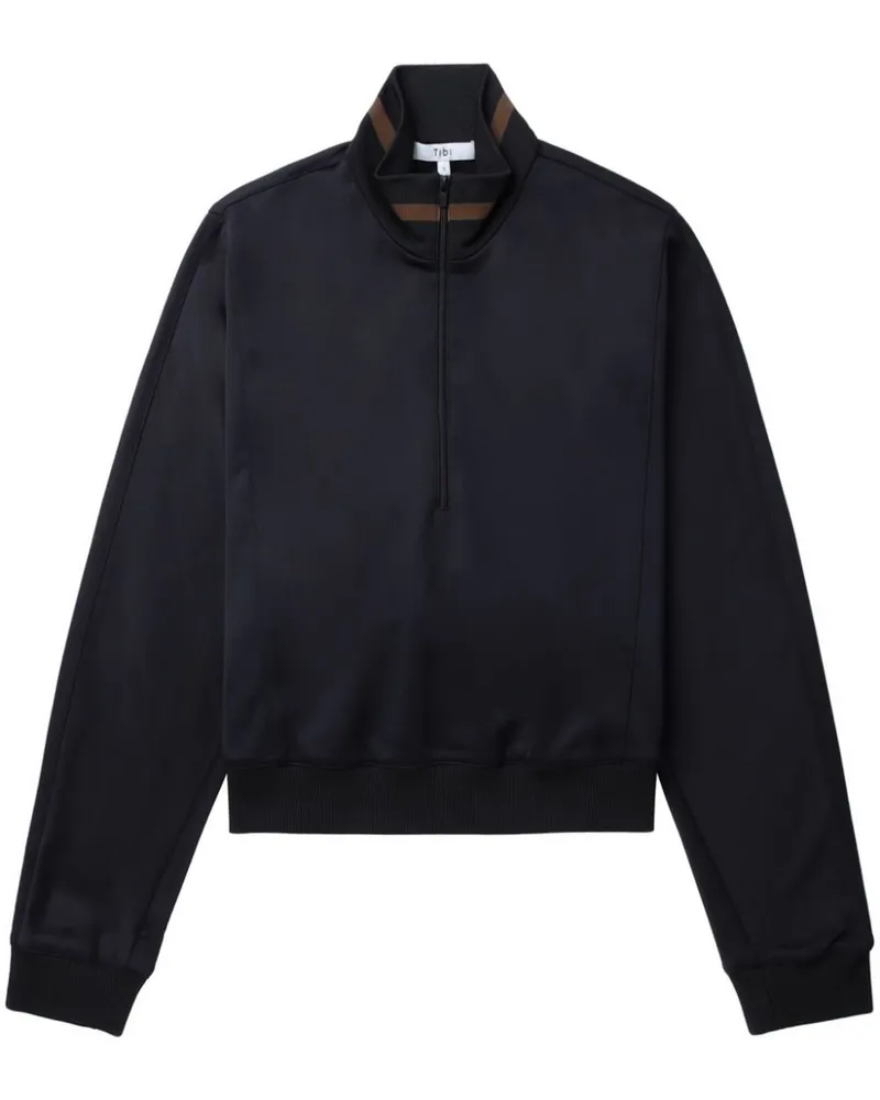 tibi Sweatshirt mit Stehkragen - Schwarz Schwarz