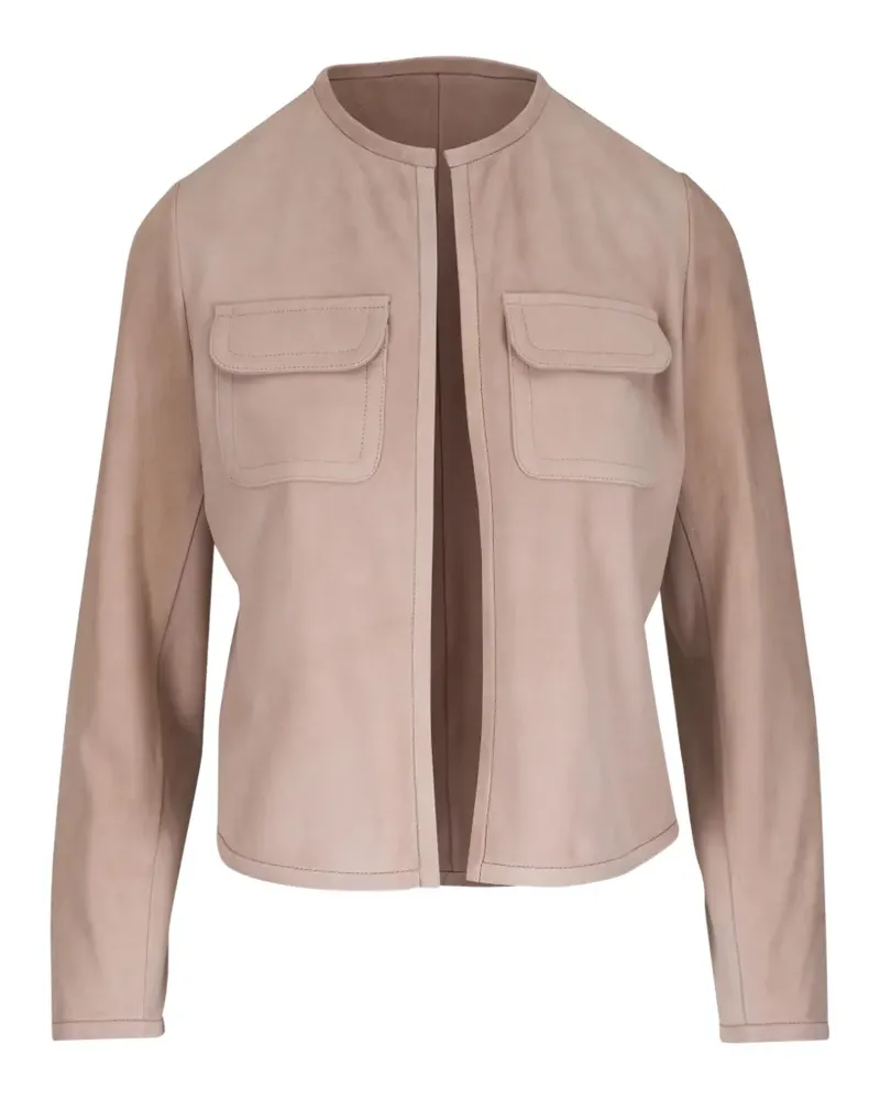 Kiton two-pocket suede jacket - Nude Nude