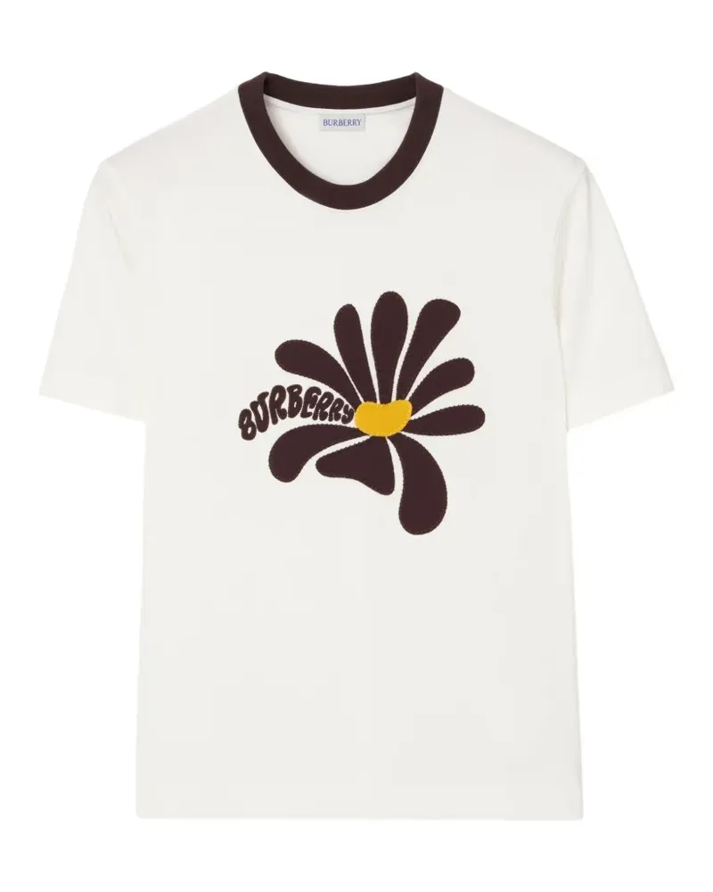 Burberry T-Shirt mit Logo - Weiß Weiß