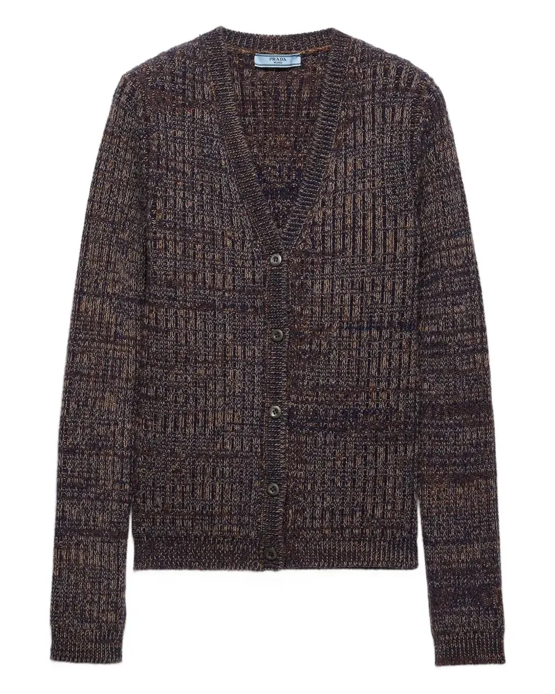 Prada rib-knit V-neck cardigan - Blau Blau