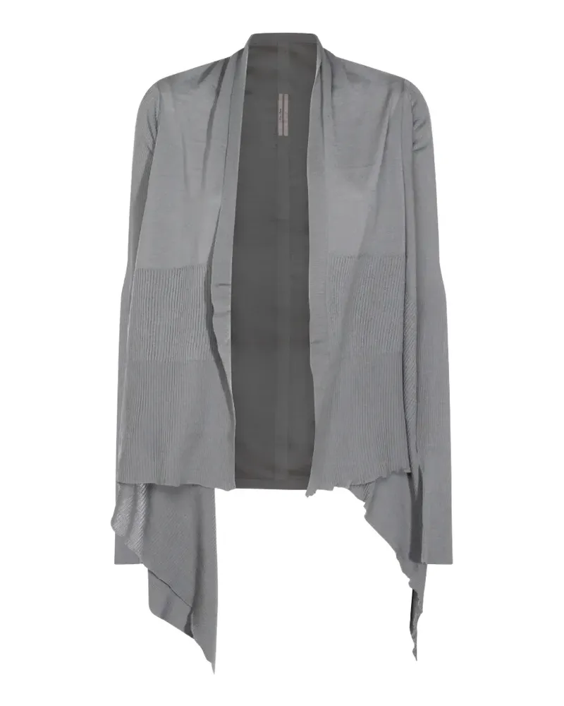 Rick Owens ribbed-knit asymmetric cardigan - Grau Grau