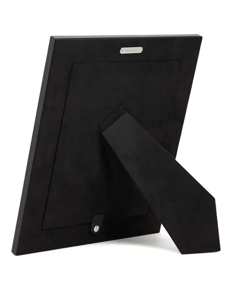 Ralph Lauren Home Penthouse Garrett Ledergestell mit Prägung (20cm x 25cm) - Schwarz Schwarz
