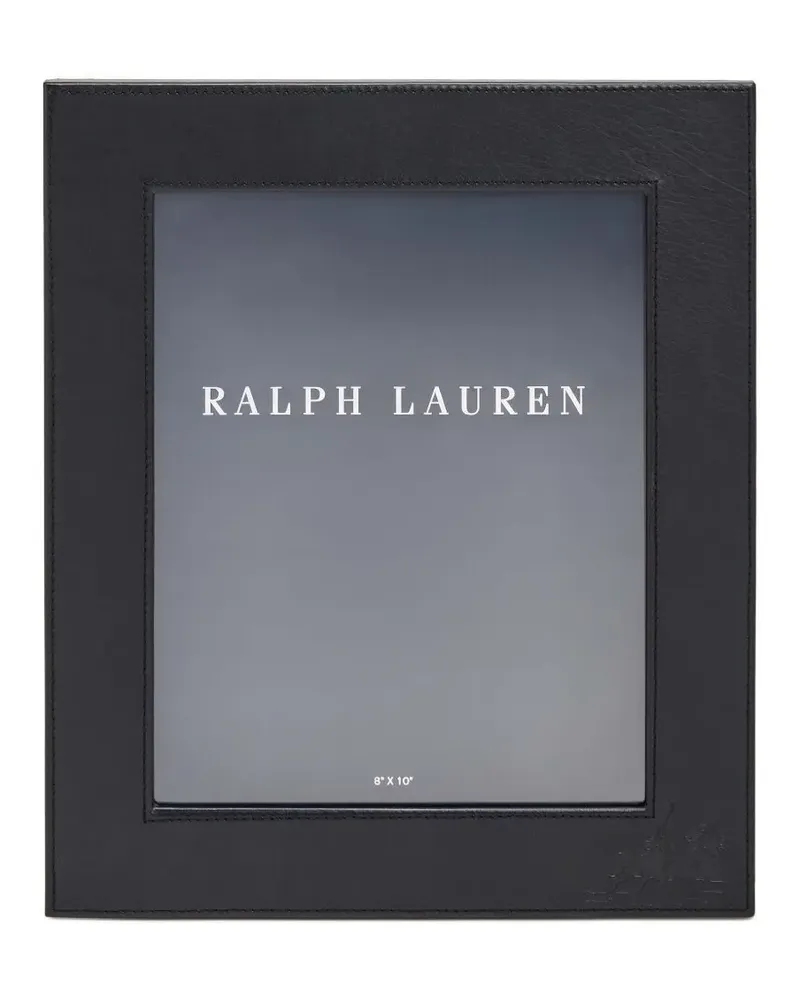 Ralph Lauren Home Penthouse Garrett Ledergestell mit Prägung (20cm x 25cm) - Schwarz Schwarz