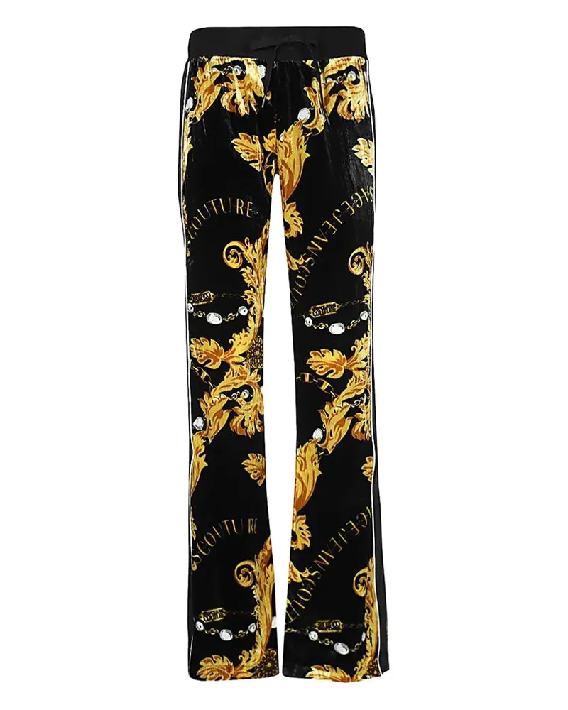 Versace Jeans Hose mit Barock-Print - Schwarz Schwarz