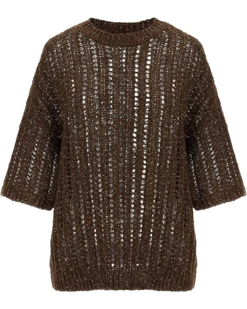 Brunello Cucinelli Rustic Dazzling Net Jersey - Braun Braun