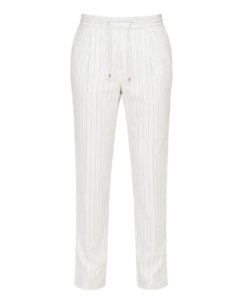 Brunello Cucinelli pinstriped pleated trousers - Weiß Weiß