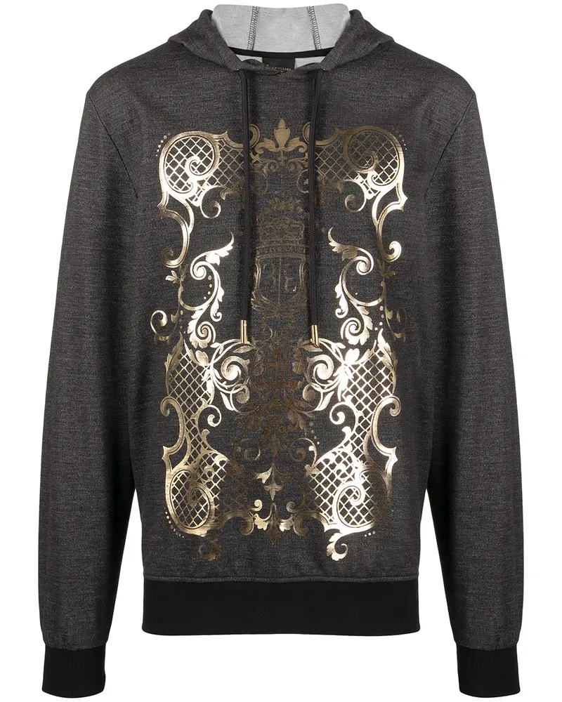 Billionaire Hoodie mit barockem Print - Schwarz Schwarz