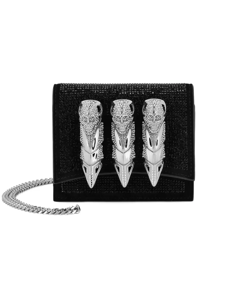 Philipp Plein Clutch mit Strass - Schwarz Schwarz