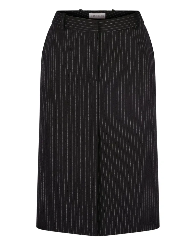 Nina Ricci Midirock mit Nadelstreifen - Schwarz Schwarz