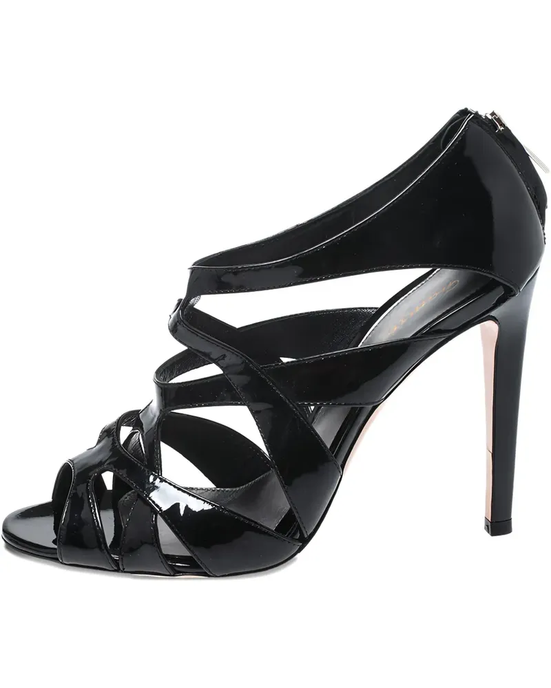 Gianvito Rossi Sandalen aus Lackleder 105mm - Schwarz Schwarz
