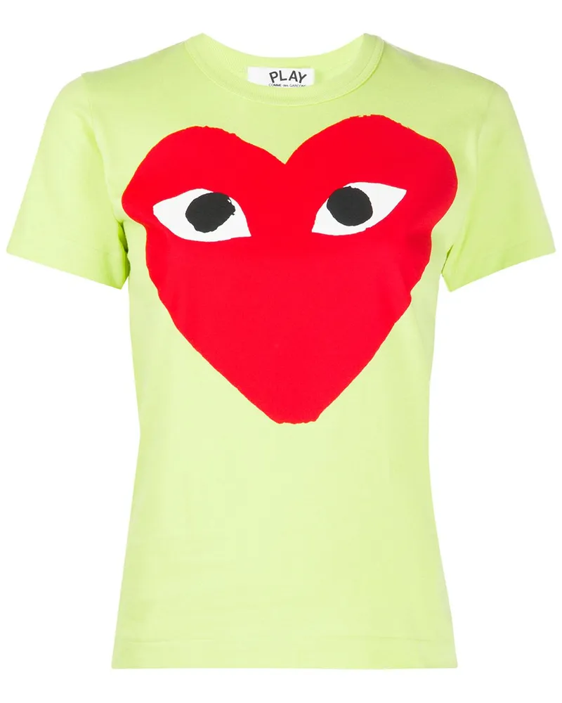 Comme des Garçons T-Shirt mit Herz-Print - Grün Grün