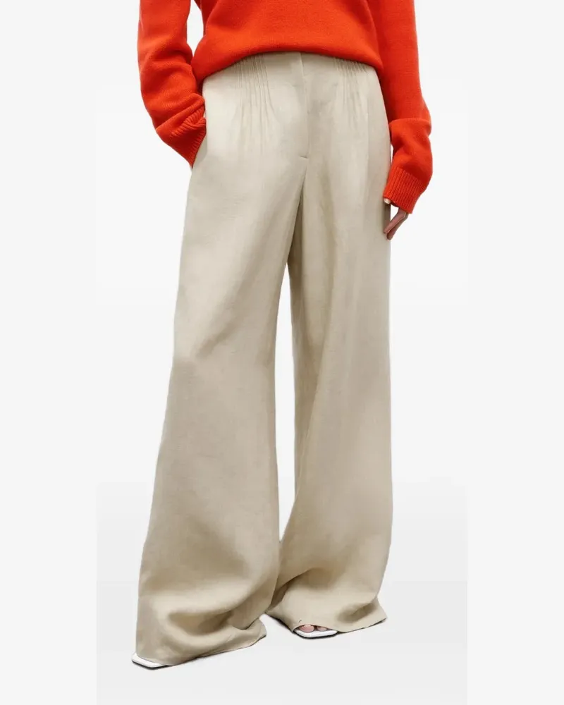 TWP pleated wide-leg trousers - Nude Nude