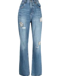 Area Kristallverzierte Jeans Blau