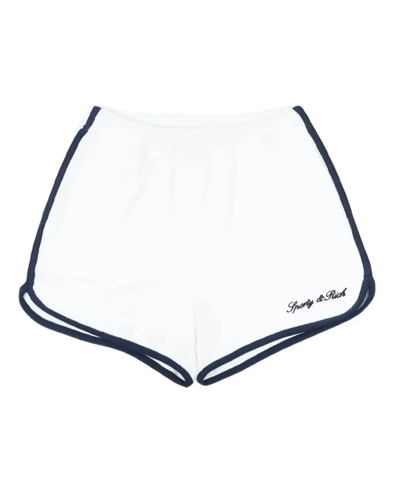 SPORTY & RICH Frottee-Shorts mit Logo-Stickerei - Weiß Weiß
