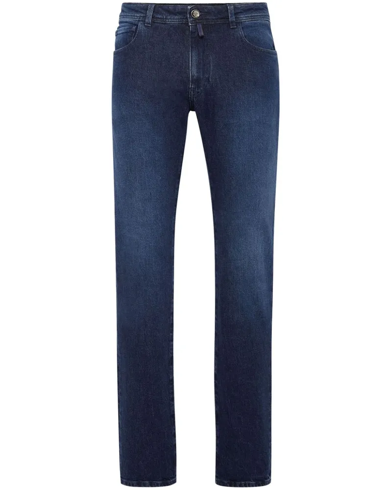 Billionaire Straight-Leg-Jeans mit Logo Blau