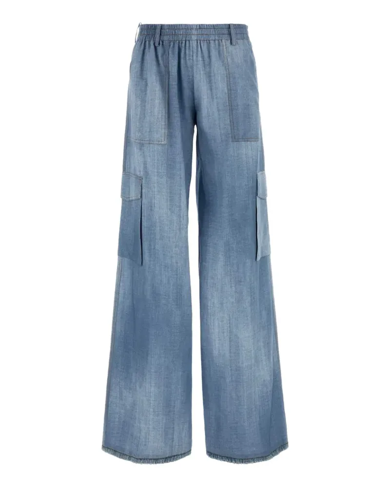 Ermanno Scervino chambray cargo wide-leg jeans - Blau Blau