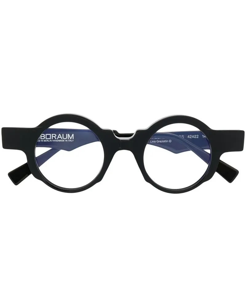 KUBORAUM Brille mit rundem Gestell - Schwarz Schwarz