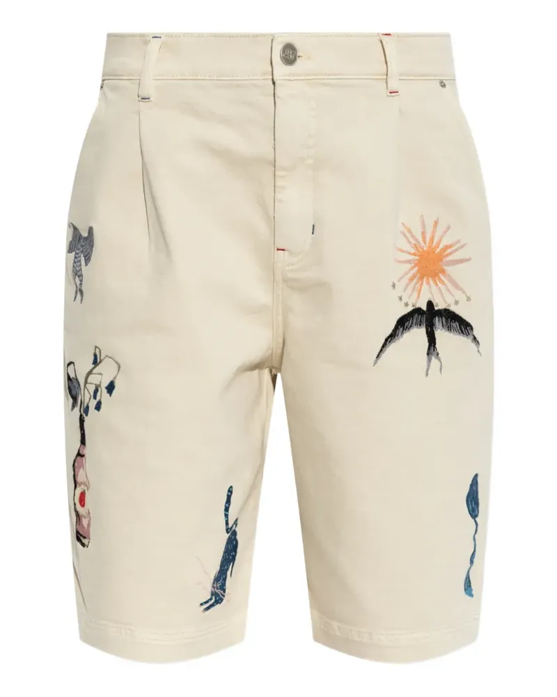 MUNTHE Breyla embroidered-detail shorts - Nude Nude