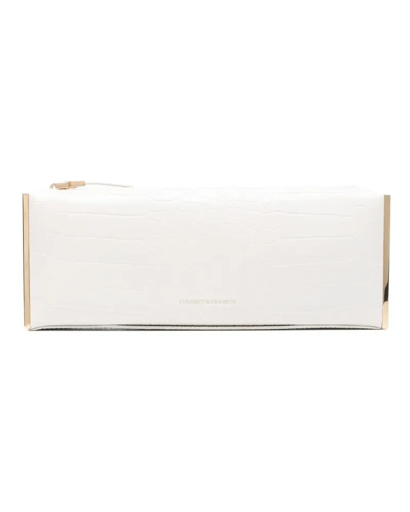 Elisabetta Franchi Clutch mit Reißverschluss - Weiß Weiß