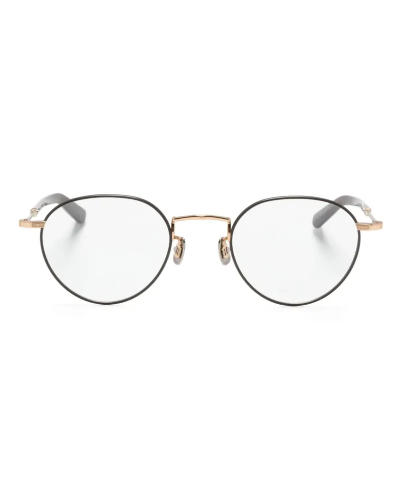 EYEVAN 7285 Runde Brille aus Titan - Braun Braun