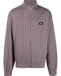 GCDS Jacquard-Cardigan mit Mikro-Logo Rot