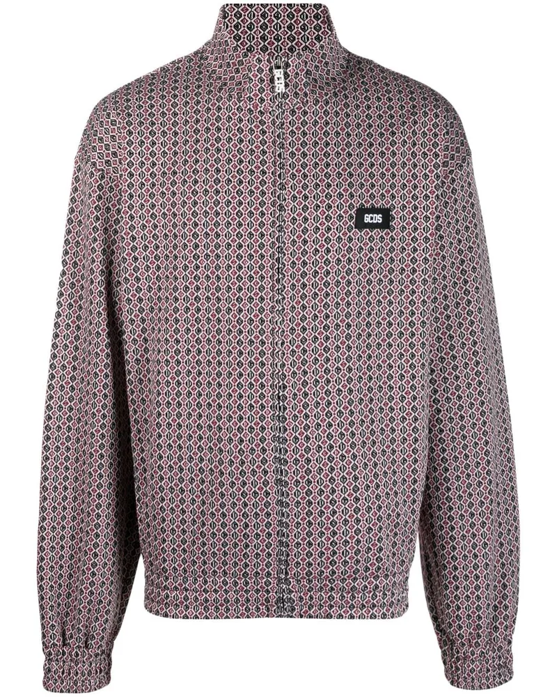 GCDS Jacquard-Cardigan mit Mikro-Logo - Rot Rot