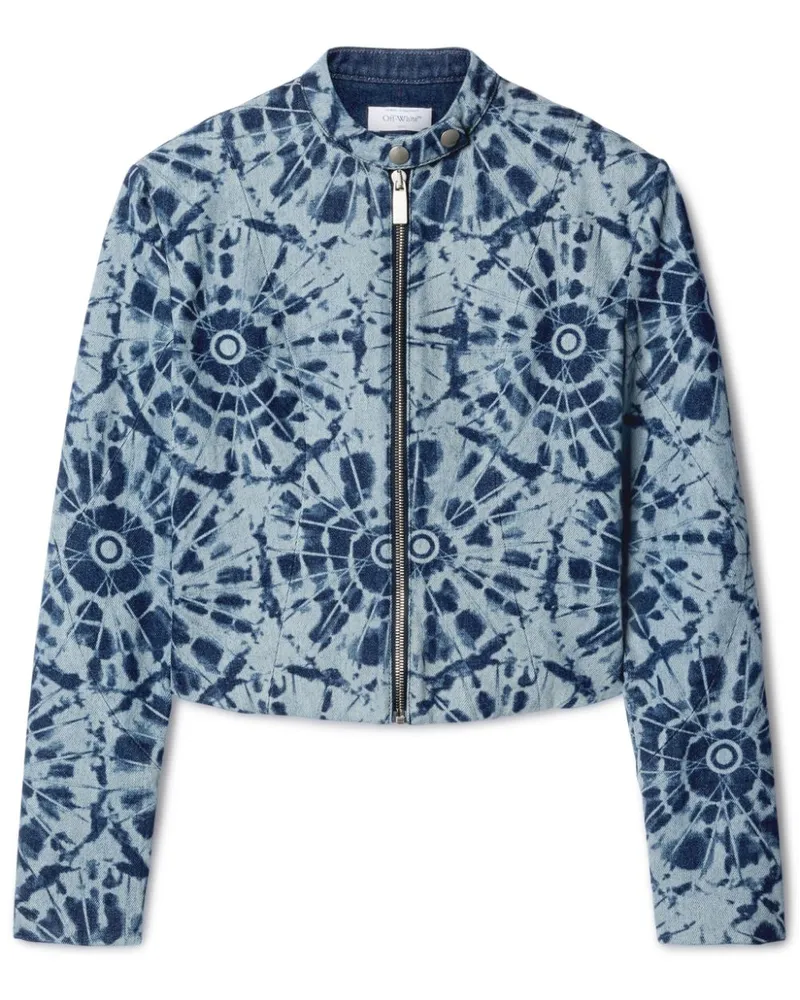 OFF-WHITE Jeansjacke mit Batikmuster Blau