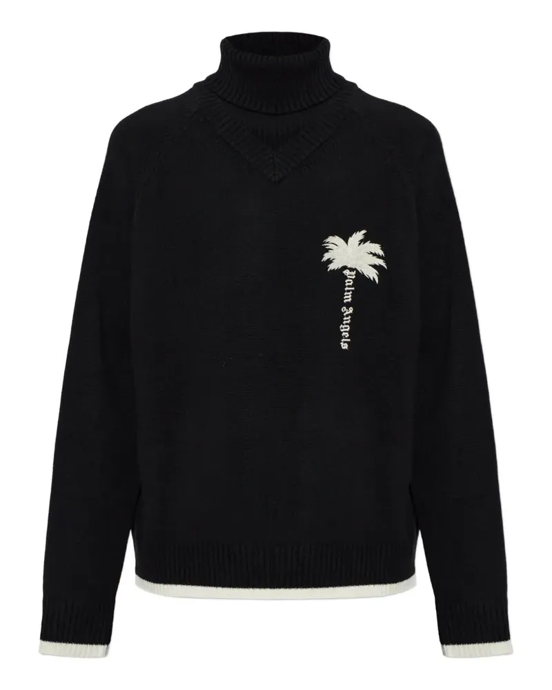 Palm Angels embroidered-logo turtleneck sweater - Schwarz Schwarz
