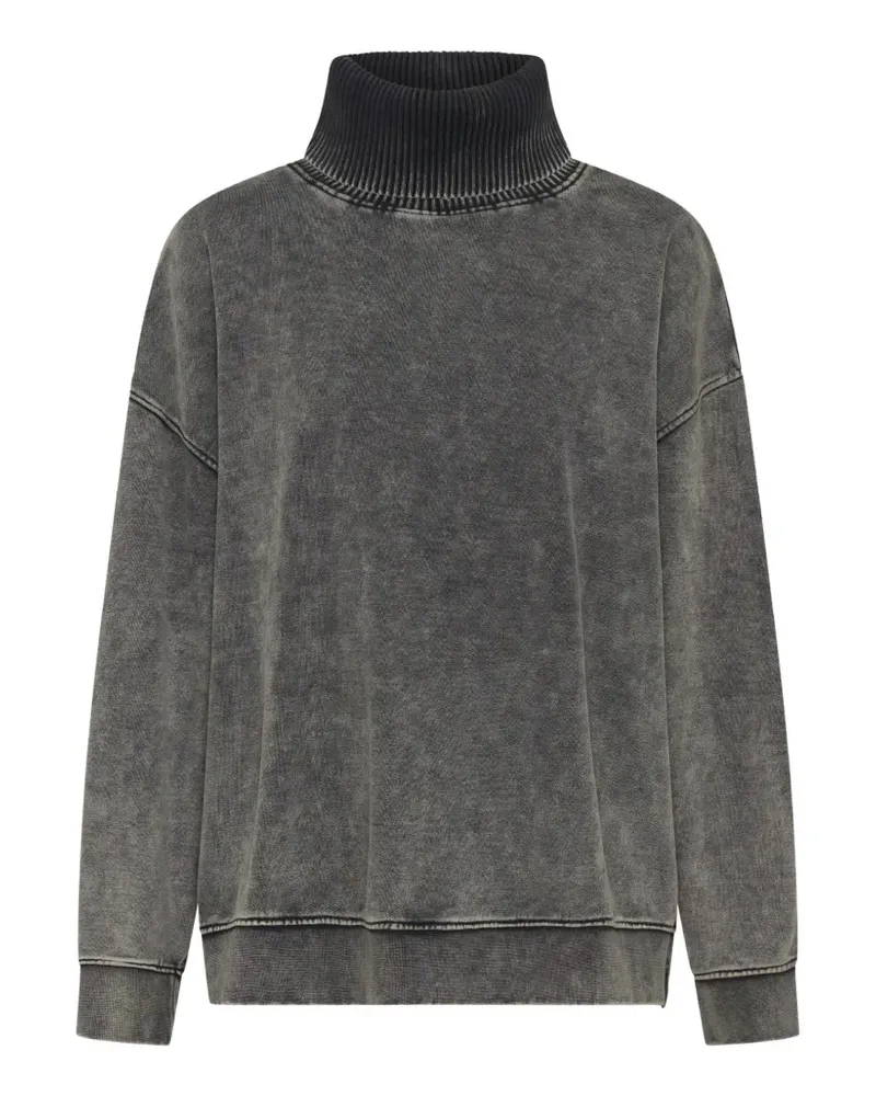 One Teaspoon Fleecepullover mit Rollkragen - Schwarz Schwarz