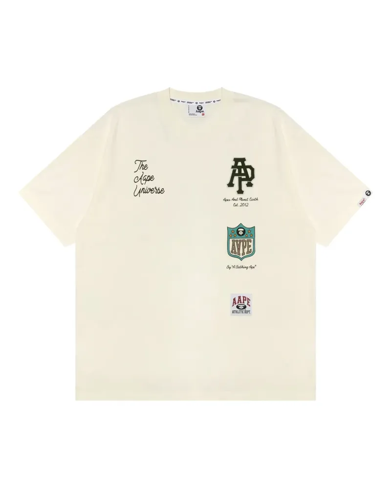 BAPE T-Shirt mit besticktem Patch - Nude Nude