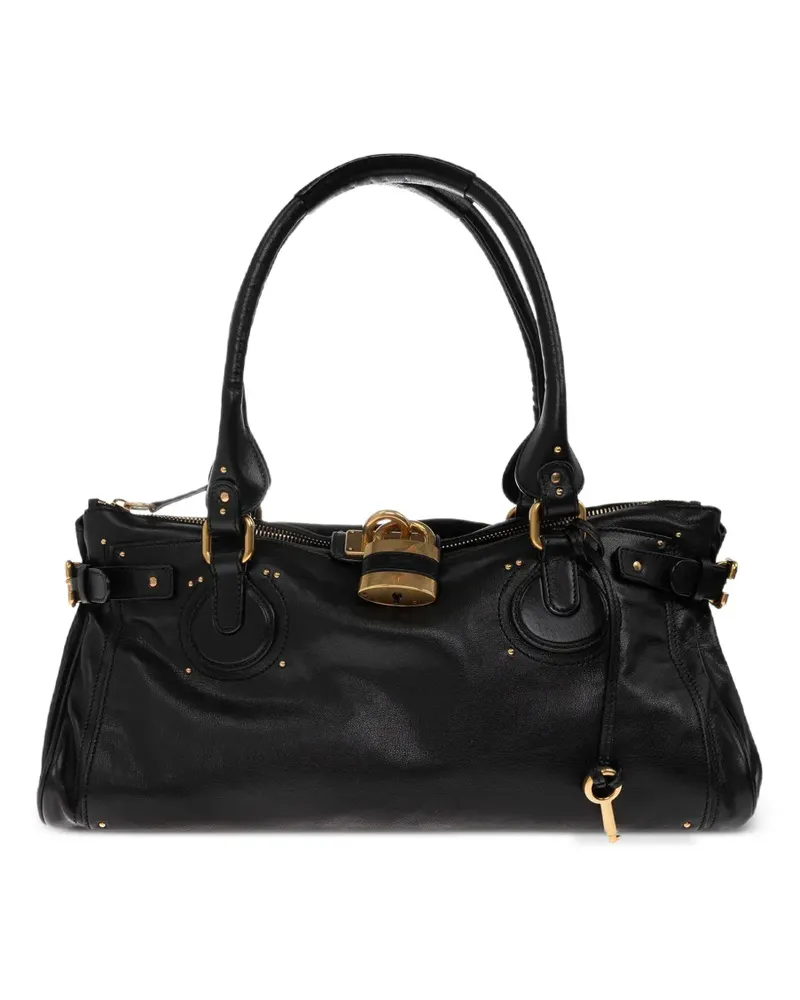 Chloé XL Paddington Tote Bag aus Leder - Schwarz Schwarz