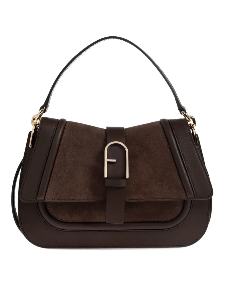 Furla Mittelgroße Flow Satchel-Tasche - Braun Braun