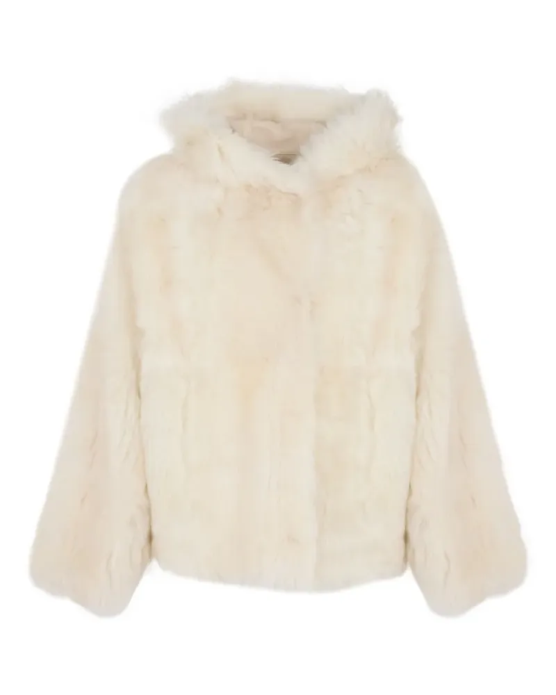 Yves Salomon Wendbare Kapuzenjacke aus Shearling - Nude Nude