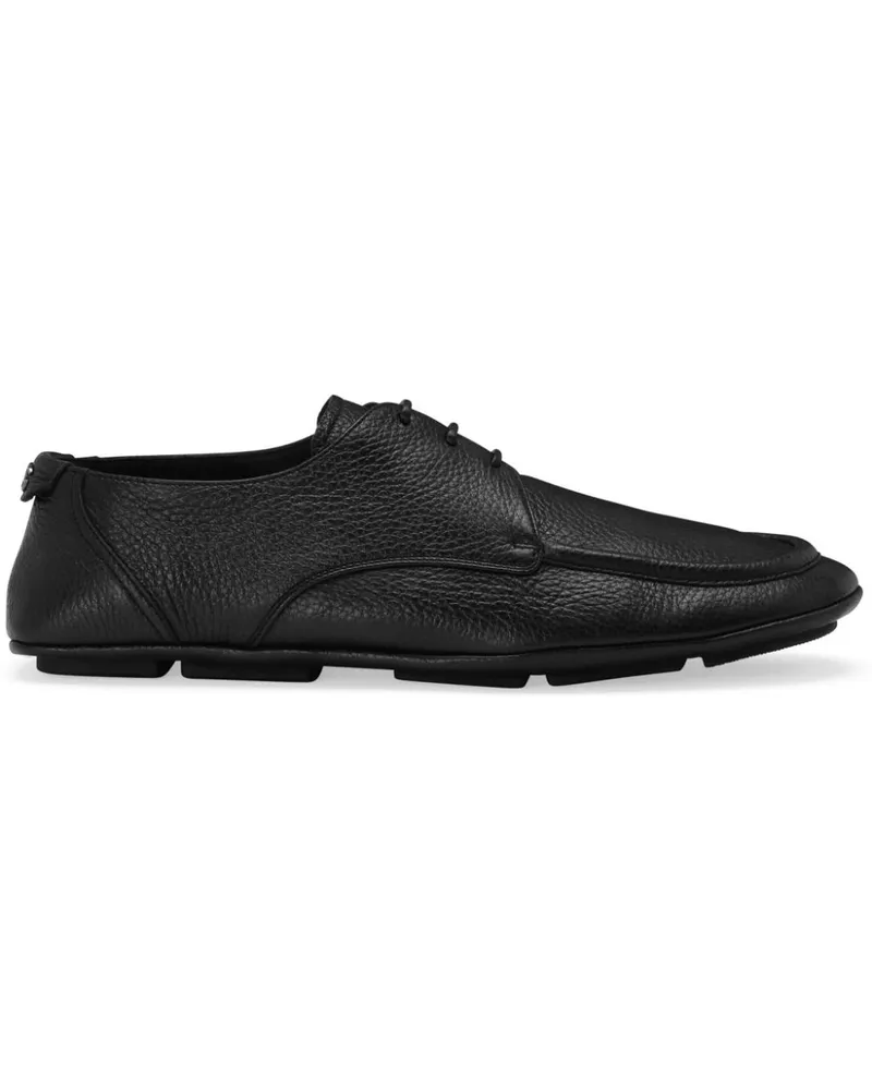 Dolce & Gabbana Derby-Schuhe mit Logo-Schild - Schwarz Schwarz