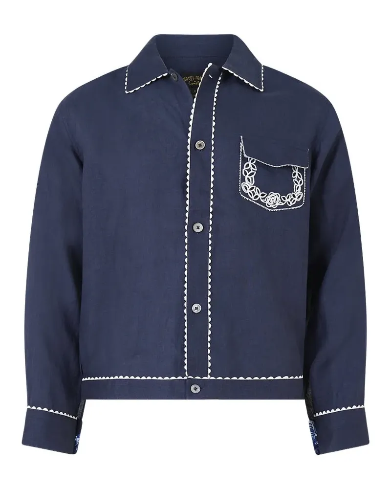 Camilla embroidered cropped jacket - Blau Blau