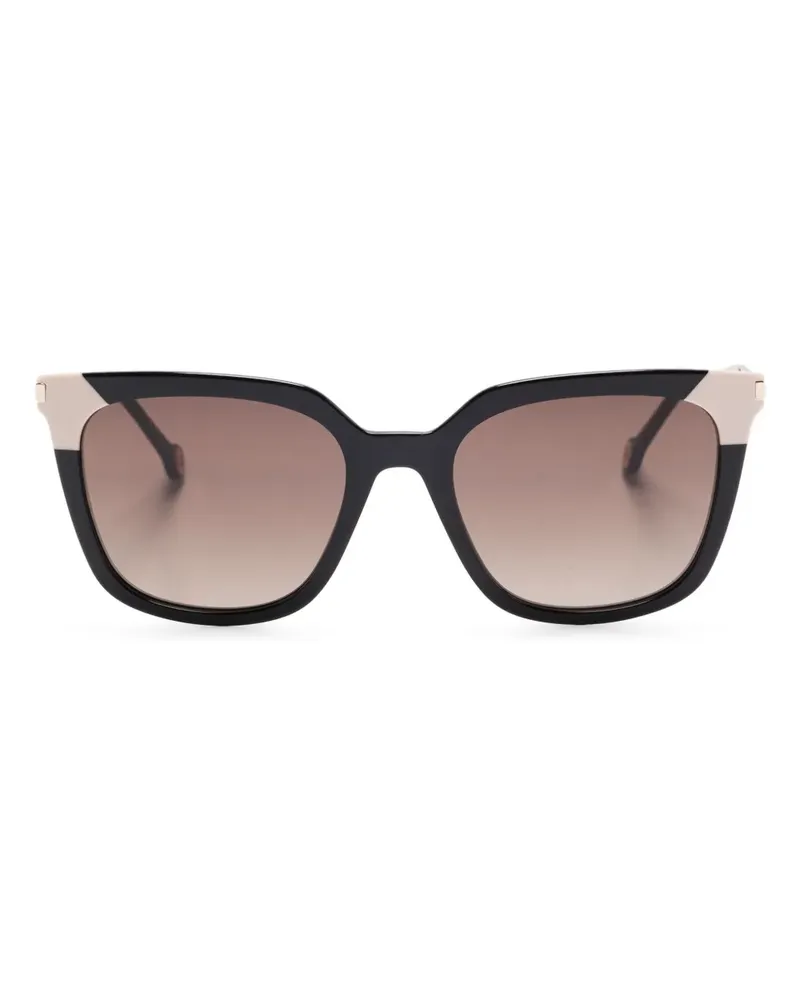 Carolina Herrera New York Sonnenbrille mit eckigem Gestell - Schwarz Schwarz