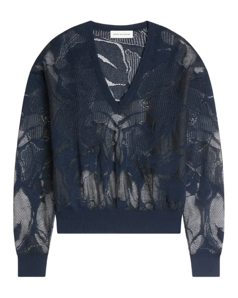 Dries van Noten Pullover mit V-Ausschnitt - Blau Blau