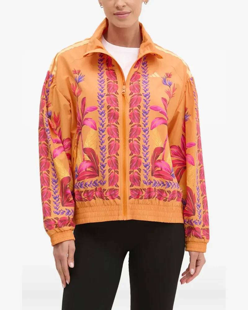 adidas Bomberjacke mit Blumen-Print - Orange Orange