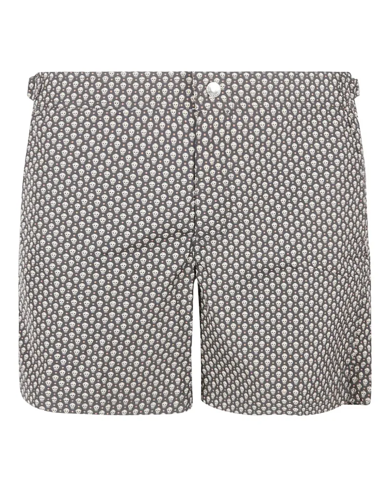 Alexander McQueen Badeshorts mit Totenkopf-Print - Schwarz Schwarz