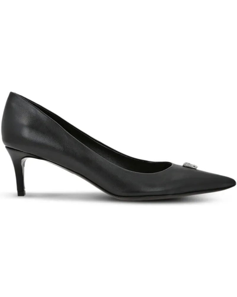 Philipp Plein Decollete Skull Strass Pumps 55mm - Schwarz Schwarz