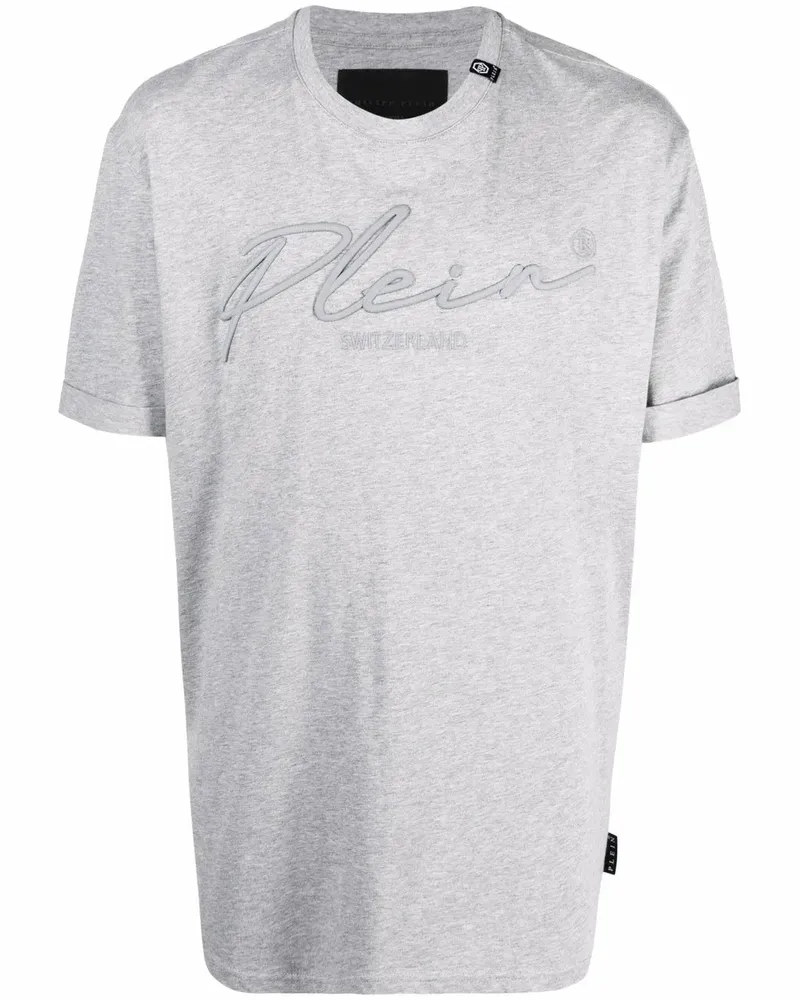 Philipp Plein T-Shirt mit Logo-Stickerei - Grau Grau
